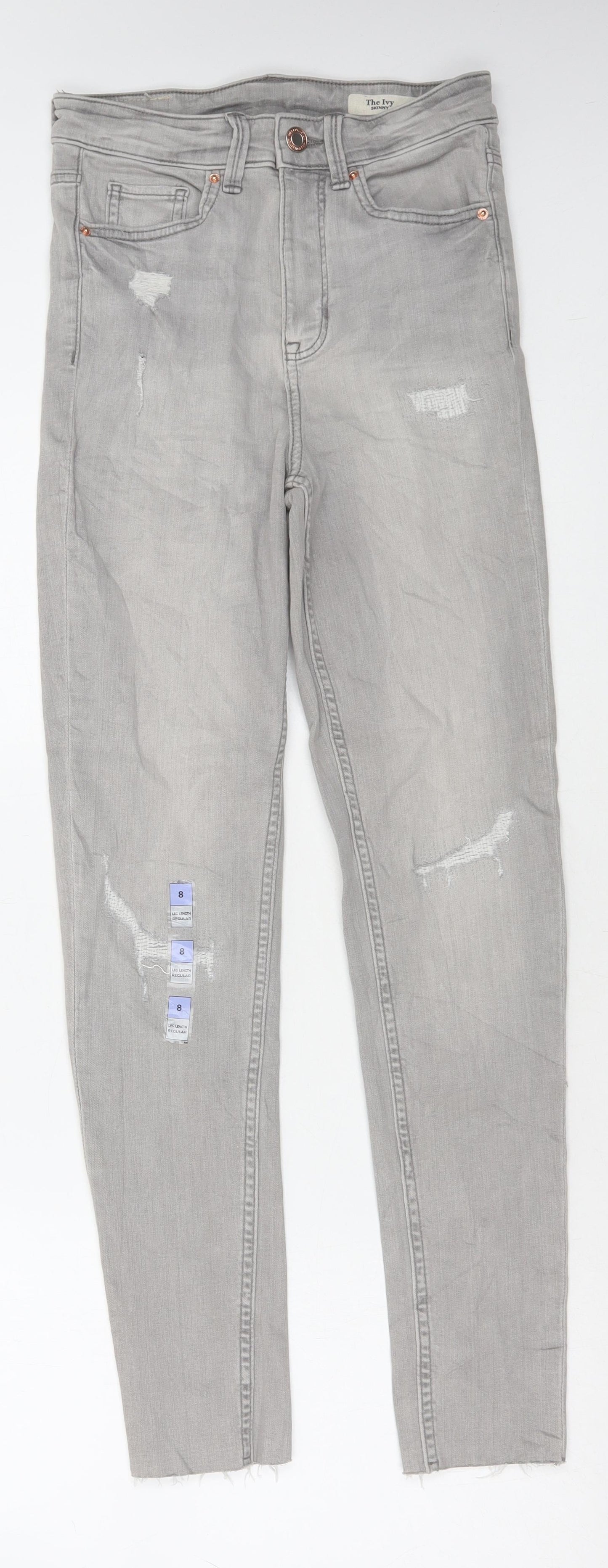 Womens UK Size 8 Marks and Spencer Regular Fit Skinny Grey Jeans