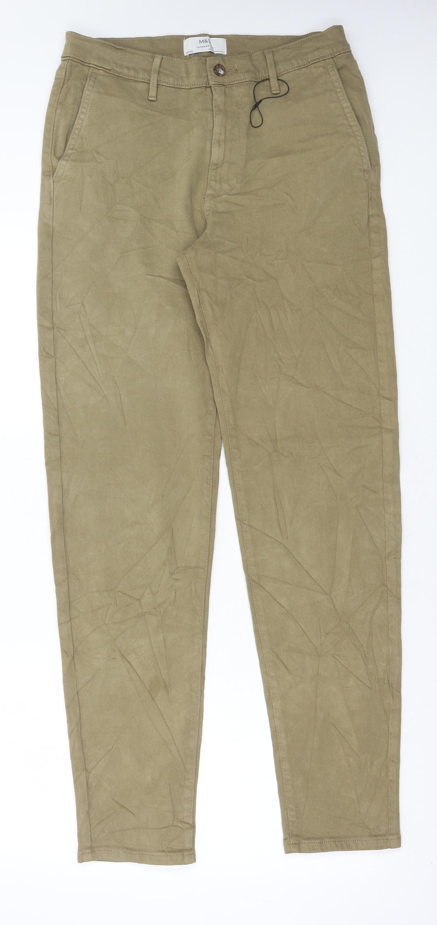 Womens UK Size 30 in Marks and Spencer Regular Fit Chino Beige Trousers
