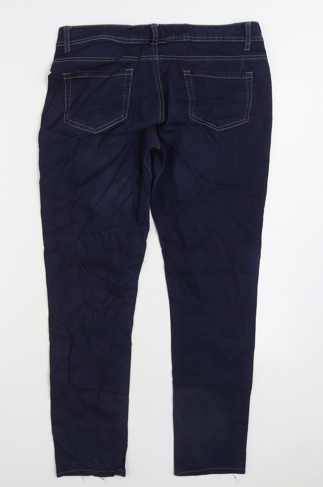Denim & Co. Womens Blue Cotton Skinny Jeans Size 12 L27 in Regular Zip