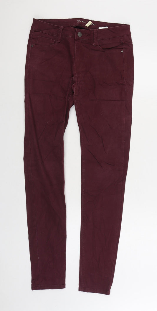 Part Two Womens Red Cotton Skinny Jeans Size 8 L32 in Regular Zip