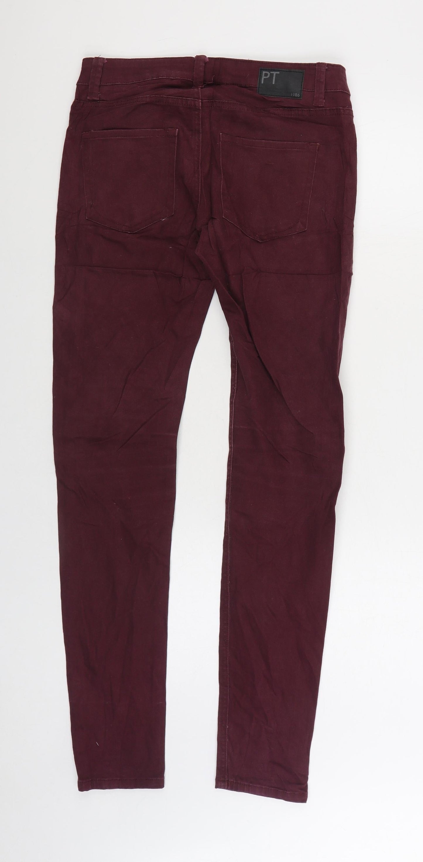 Part Two Womens Red Cotton Skinny Jeans Size 8 L32 in Regular Zip