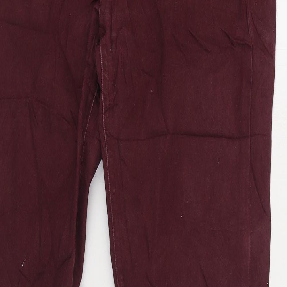 Part Two Womens Red Cotton Skinny Jeans Size 8 L32 in Regular Zip