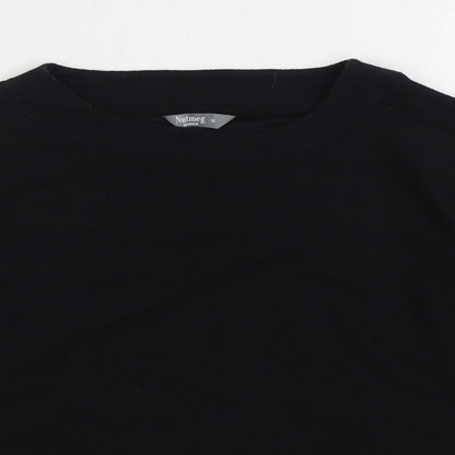 Nutmeg Womens Black Polyester Pullover Sweatshirt Size 12 Pullover