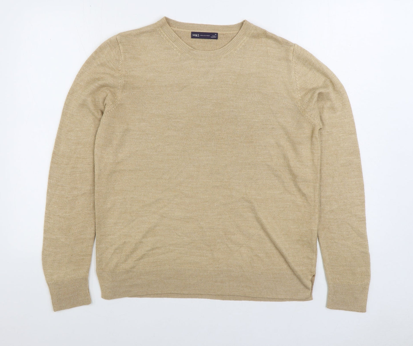 Womens UK Size 14 Marks and Spencer Beige Pullover Jumper