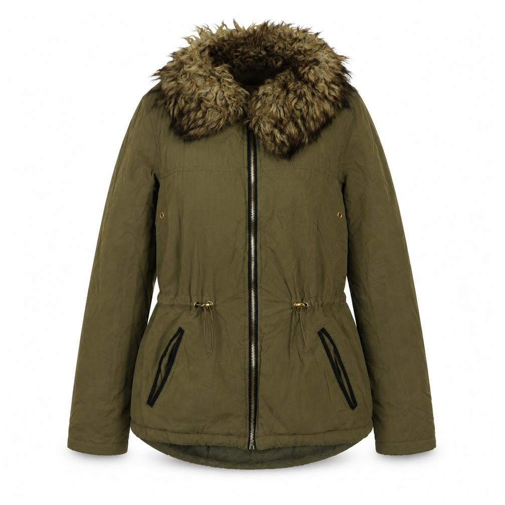 Womens UK Size 8 Papaya Green Parka Coat