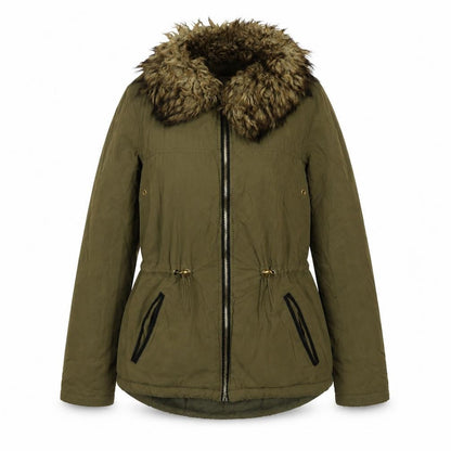 Womens UK Size 8 Papaya Green Parka Coat