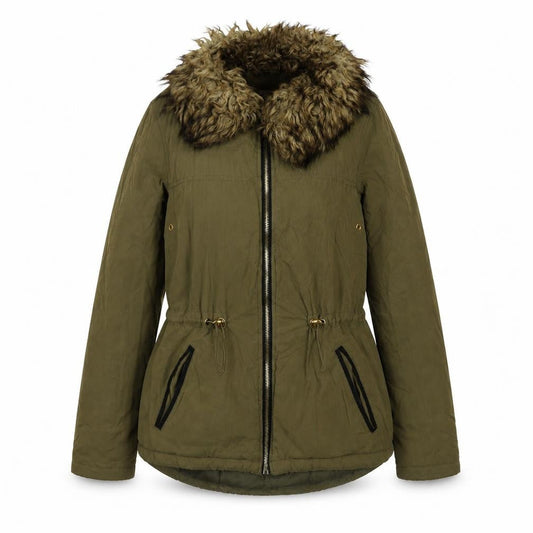 Womens UK Size 8 Papaya Green Parka Coat