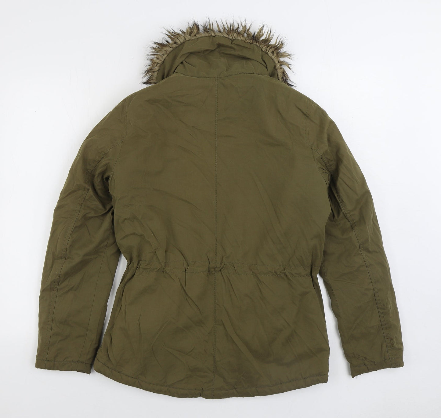 Womens UK Size 8 Papaya Green Parka Coat