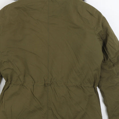 Womens UK Size 8 Papaya Green Parka Coat