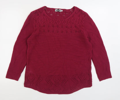 UP2U Womens Pink Round Neck Acrylic Pullover Jumper Size M