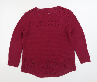 UP2U Womens Pink Round Neck Acrylic Pullover Jumper Size M