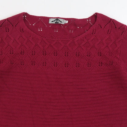 UP2U Womens Pink Round Neck Acrylic Pullover Jumper Size M