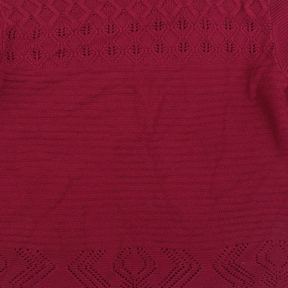 UP2U Womens Pink Round Neck Acrylic Pullover Jumper Size M