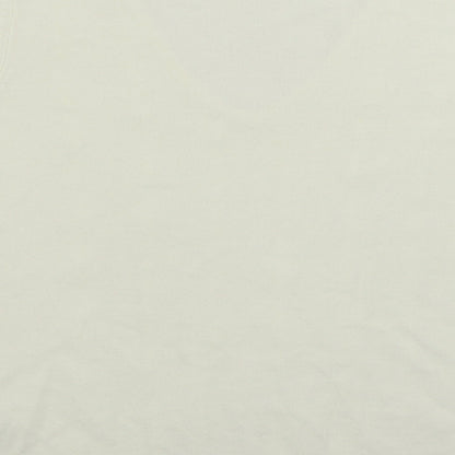 Marks and Spencer Womens Ivory V-Neck Acrylic Pullover Jumper Size 16