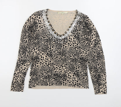 Womens UK Size 10 JEFF&CO Brown Pullover Jumper
