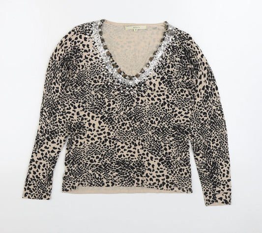 Womens UK Size 10 JEFF&CO Brown Pullover Jumper