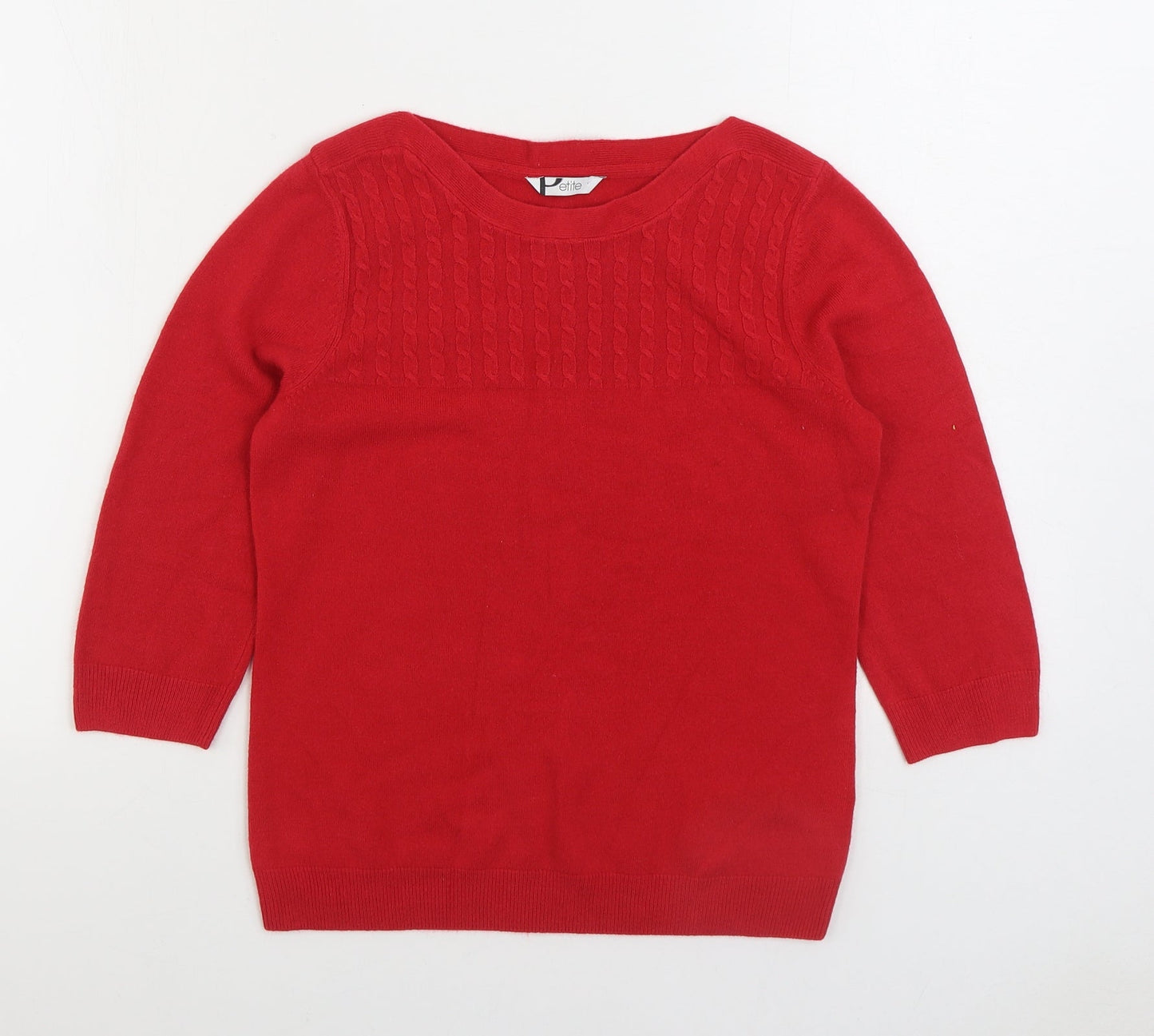 BHS Womens Red Boat Neck Acrylic Pullover Jumper Size 10