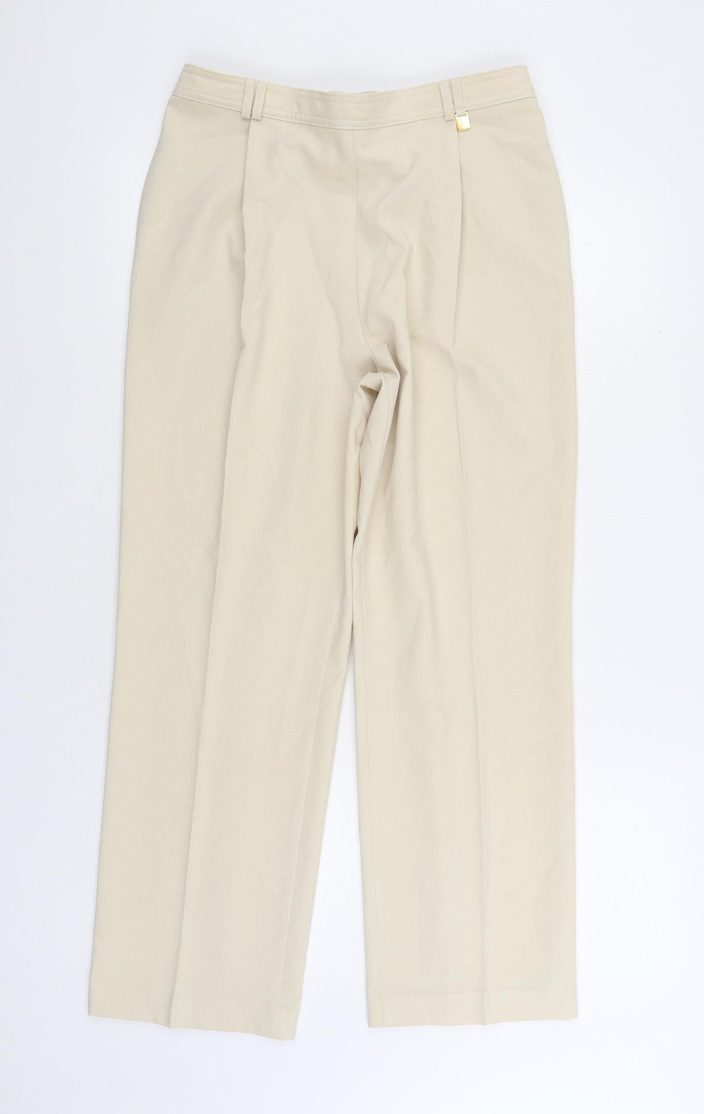 Womens UK Size 14 Marks and Spencer Regular Fit  Beige Trousers