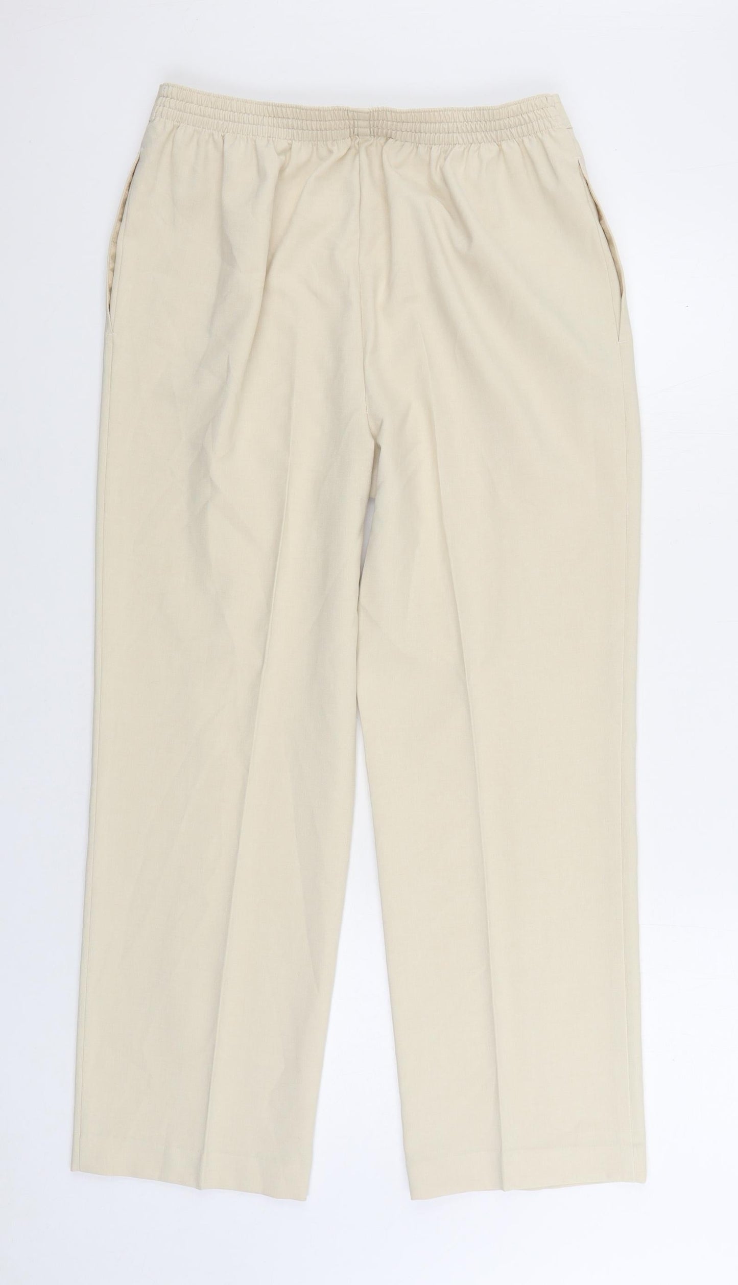 Womens UK Size 14 Marks and Spencer Regular Fit  Beige Trousers
