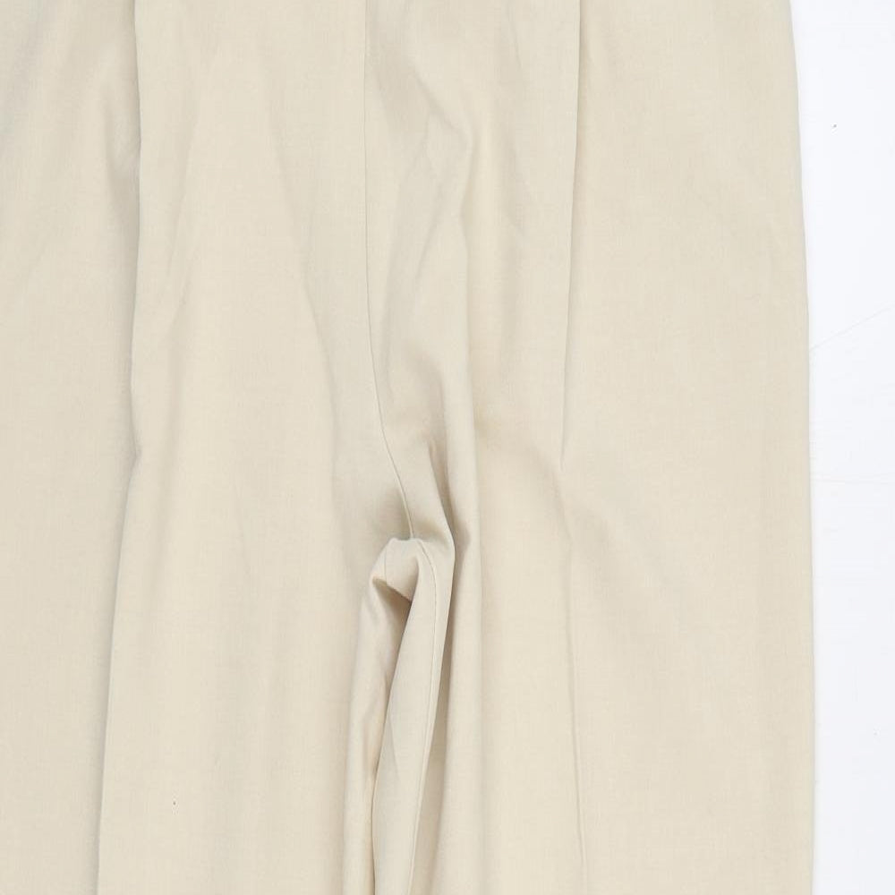 Womens UK Size 14 Marks and Spencer Regular Fit  Beige Trousers