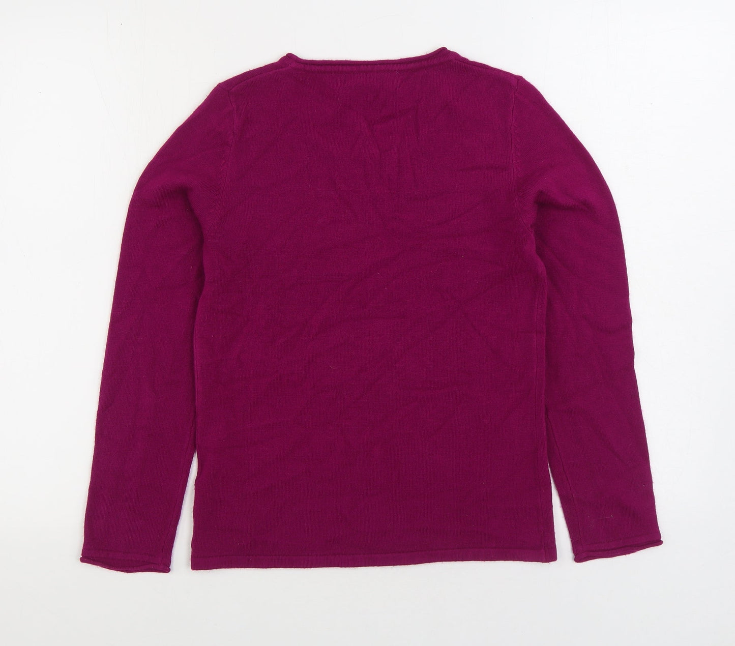 Autonomy Womens Pink Round Neck Acrylic Pullover Jumper Size 10