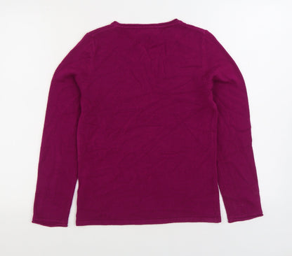 Autonomy Womens Pink Round Neck Acrylic Pullover Jumper Size 10