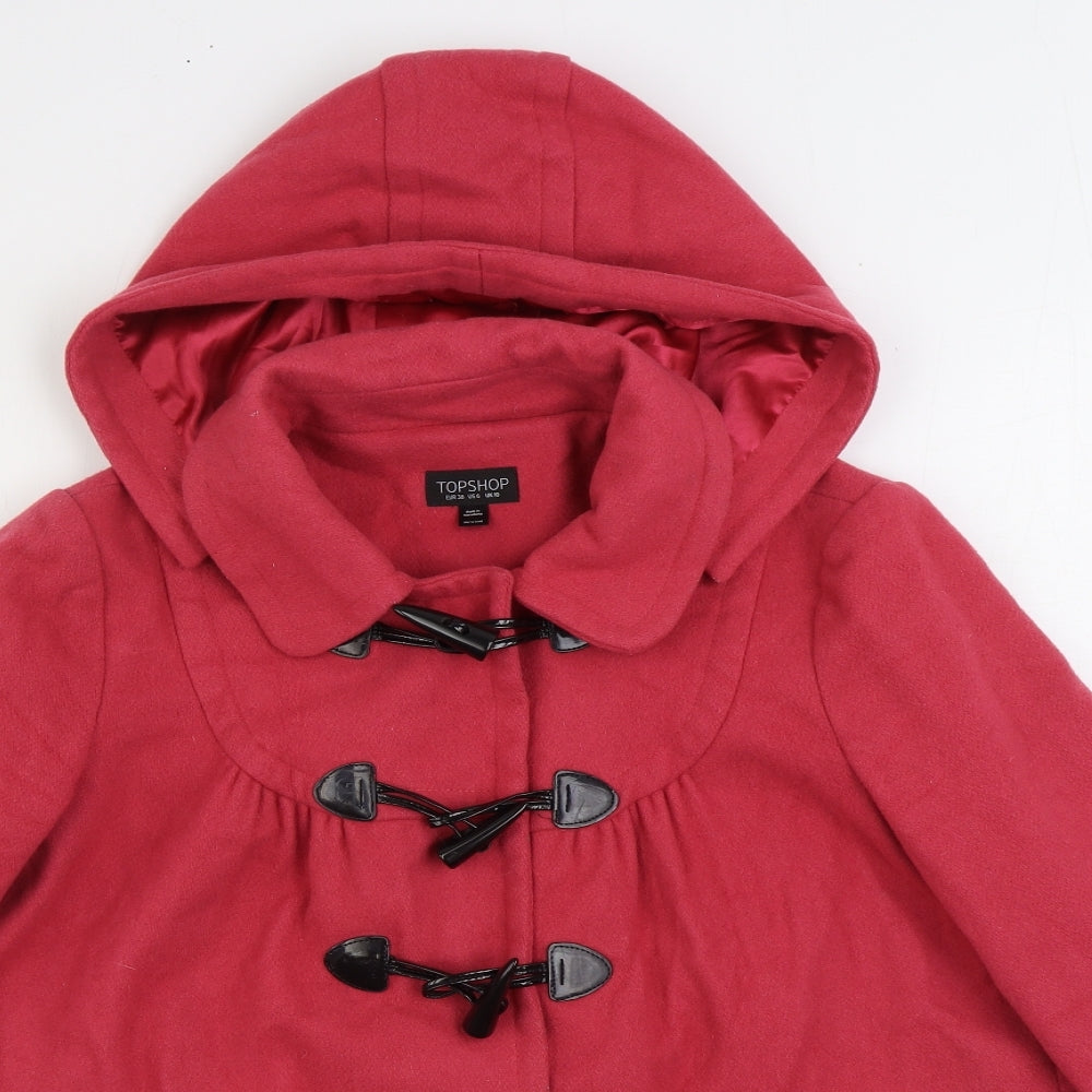 Womens UK Size 10 Topshop Pink Pea Coat