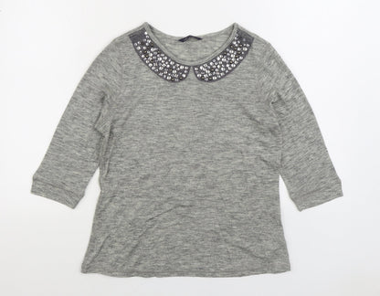 Womens UK Size 10 Marks and Spencer Grey Basic T-Shirt