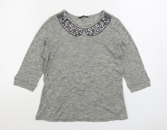Womens UK Size 10 Marks and Spencer Grey Basic T-Shirt