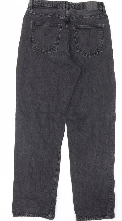 Monkl Womens Black Cotton Straight Jeans Size 28 in L30 in Regular Button