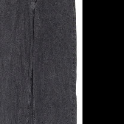 Monkl Womens Black Cotton Straight Jeans Size 28 in L30 in Regular Button
