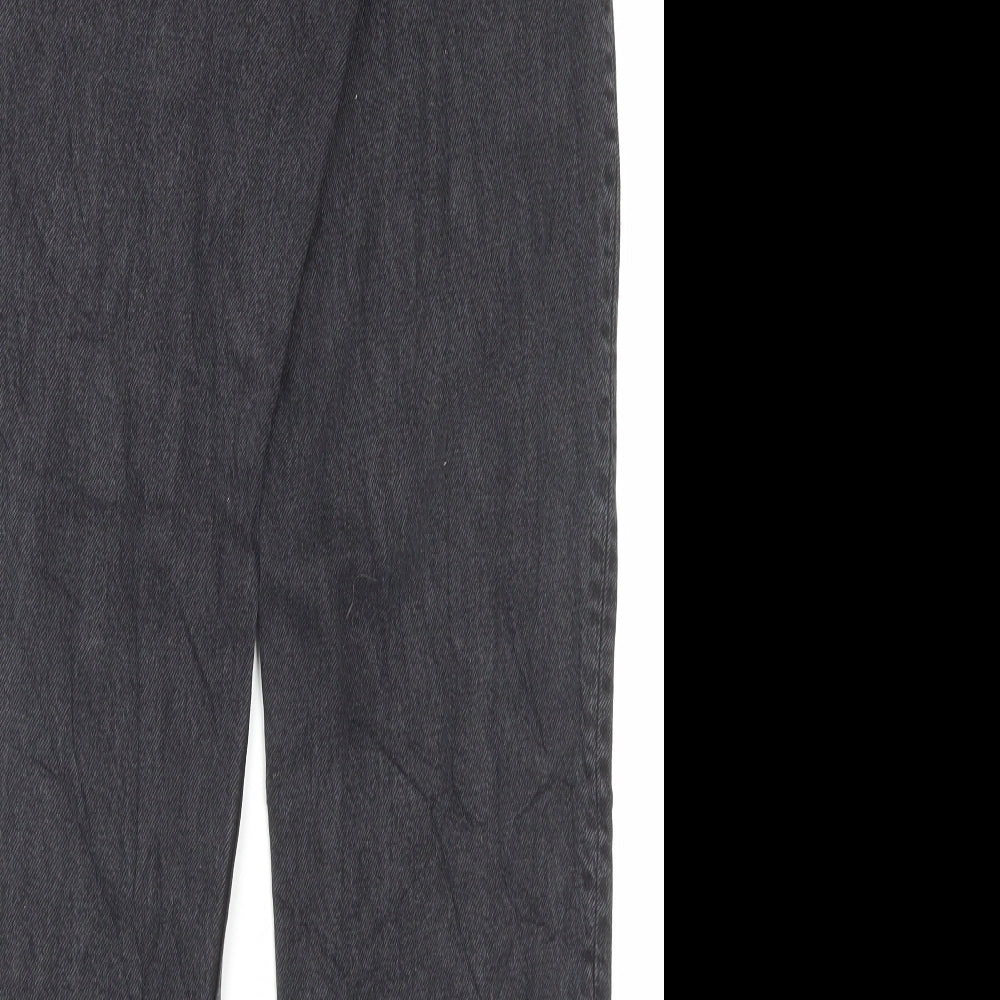 Monkl Womens Black Cotton Straight Jeans Size 28 in L30 in Regular Button