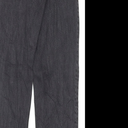 Monkl Womens Black Cotton Straight Jeans Size 28 in L30 in Regular Button
