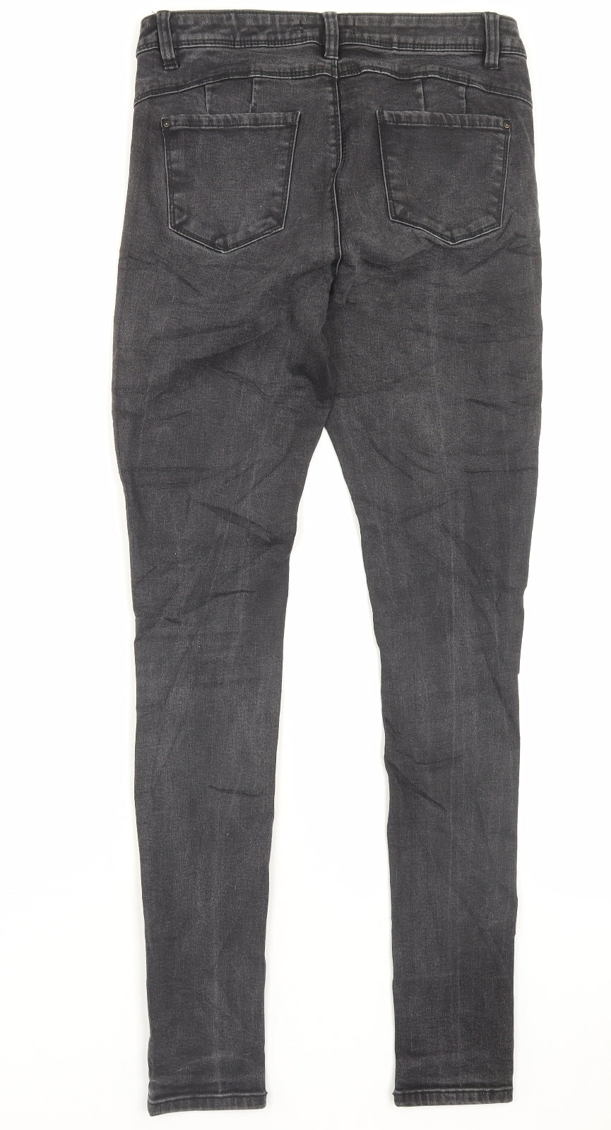 Denim & Co. Womens Black Cotton Skinny Jeans Size 12 L31 in Regular Button