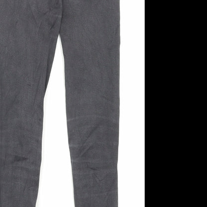Marks and Spencer Girls Grey Cotton Skinny Jeans Size 11-12 Years Regular Button
