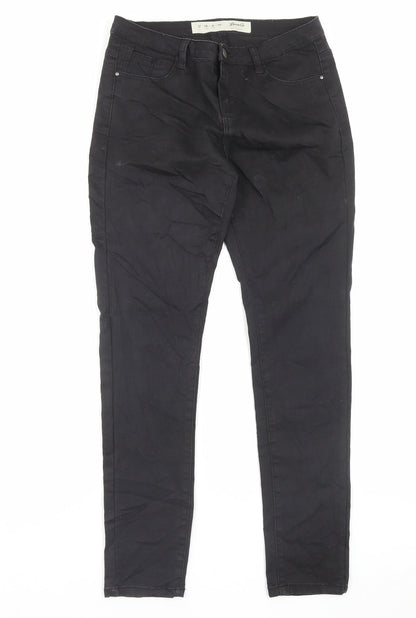 Denim & Co. Womens Black Cotton Skinny Jeans Size 12 L29 in Regular Button