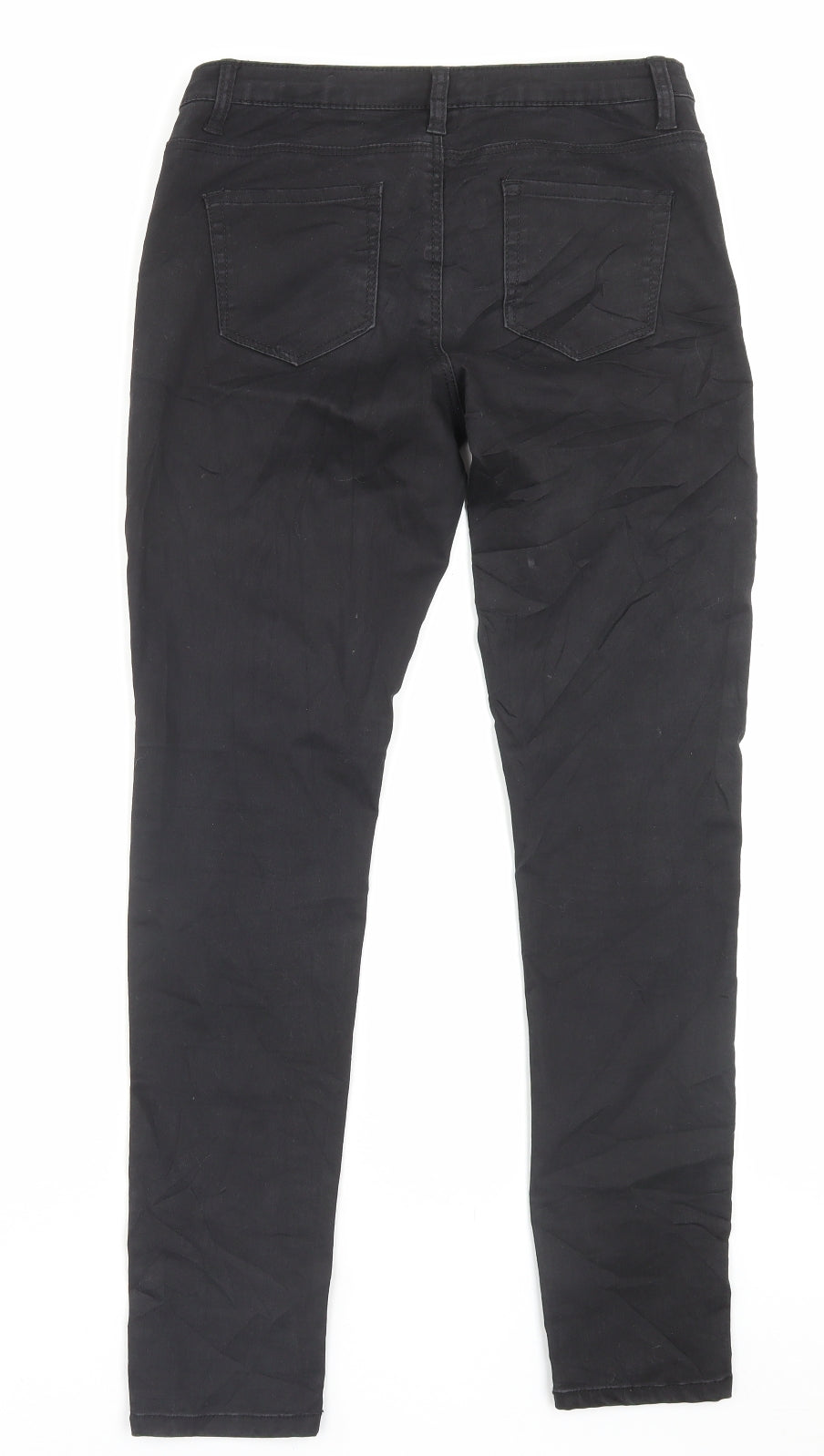 Denim & Co. Womens Black Cotton Skinny Jeans Size 12 L29 in Regular Button