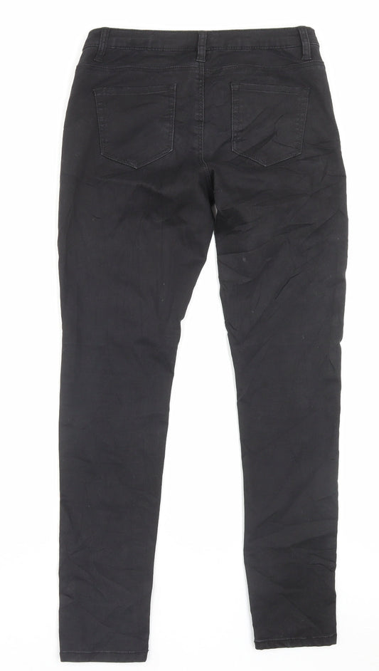 Denim & Co. Womens Black Cotton Skinny Jeans Size 12 L29 in Regular Button