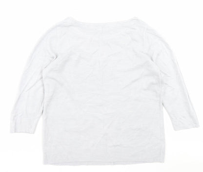 BHS Womens Grey Boat Neck Acrylic Pullover Jumper Size 16