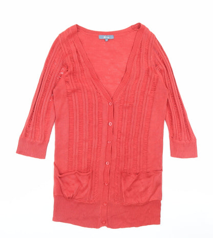 5 Pre View Womens Pink V-Neck Acrylic Cardigan Jumper Size 12