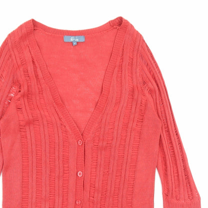 5 Pre View Womens Pink V-Neck Acrylic Cardigan Jumper Size 12