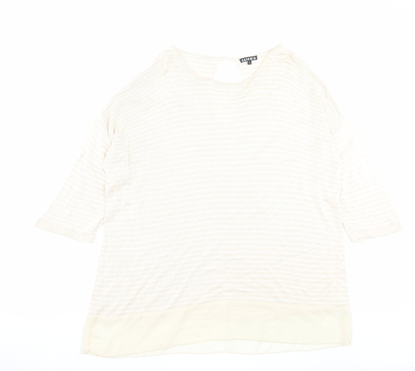 Womens UK Size L Casamia Beige Pullover Jumper