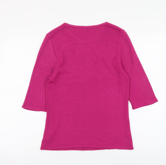 George Womens Purple Round Neck Acrylic Pullover Jumper Size 12