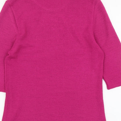 George Womens Purple Round Neck Acrylic Pullover Jumper Size 12