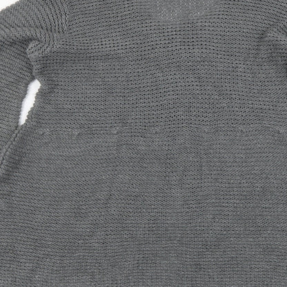 Linique Womens Grey Round Neck Cotton Cardigan Jumper Size L