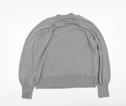 George Womens Grey Round Neck Acrylic Pullover Jumper Size 18