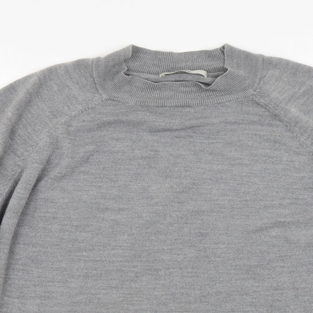 George Womens Grey Round Neck Acrylic Pullover Jumper Size 18