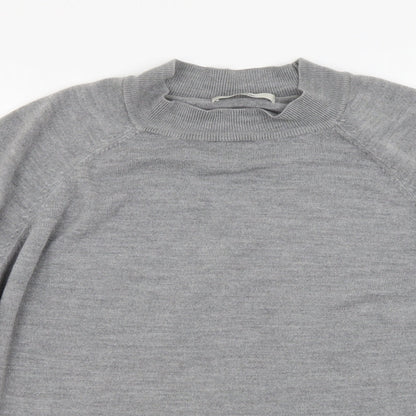 George Womens Grey Round Neck Acrylic Pullover Jumper Size 18