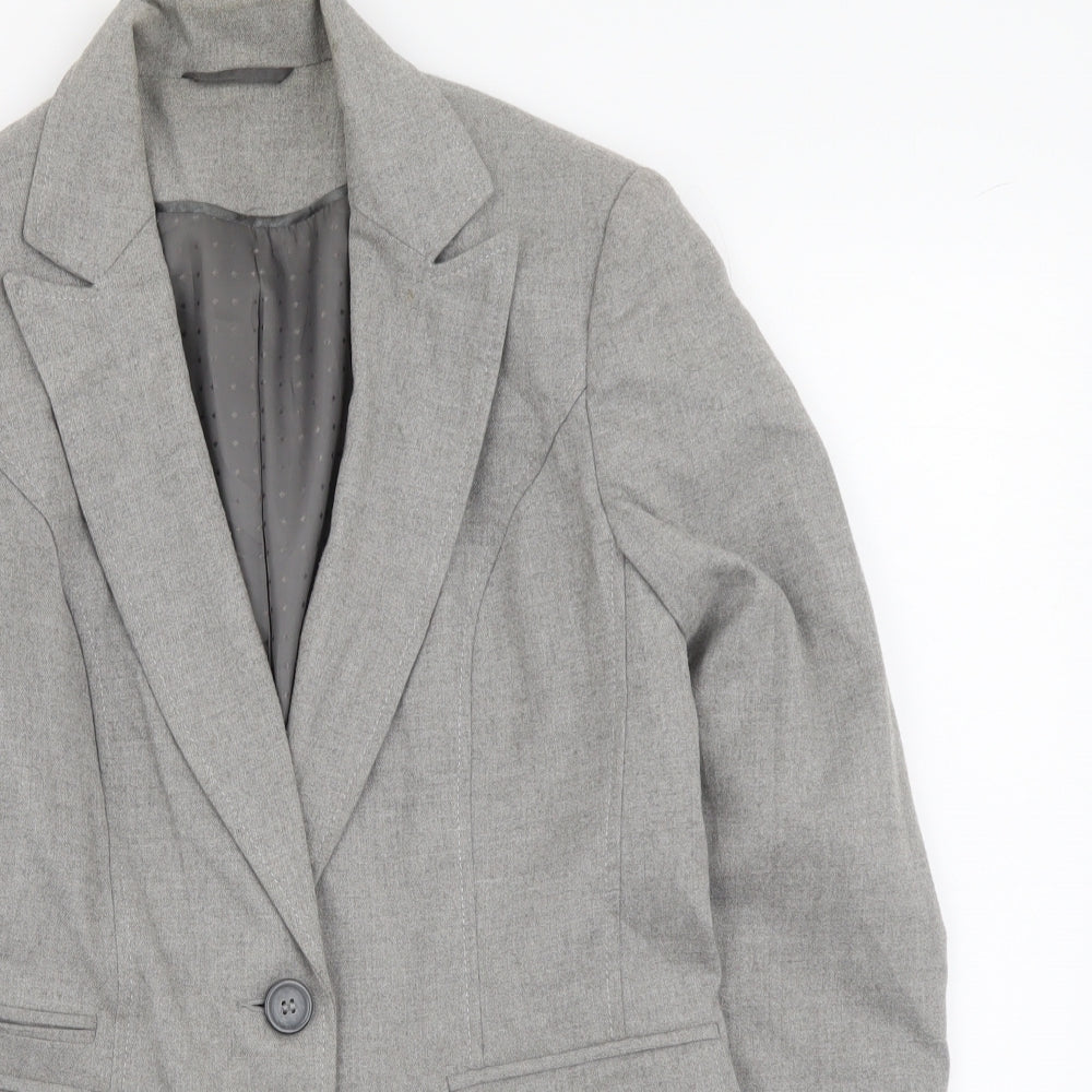 F&F Womens Grey Polyester Jacket Suit Jacket Size 10