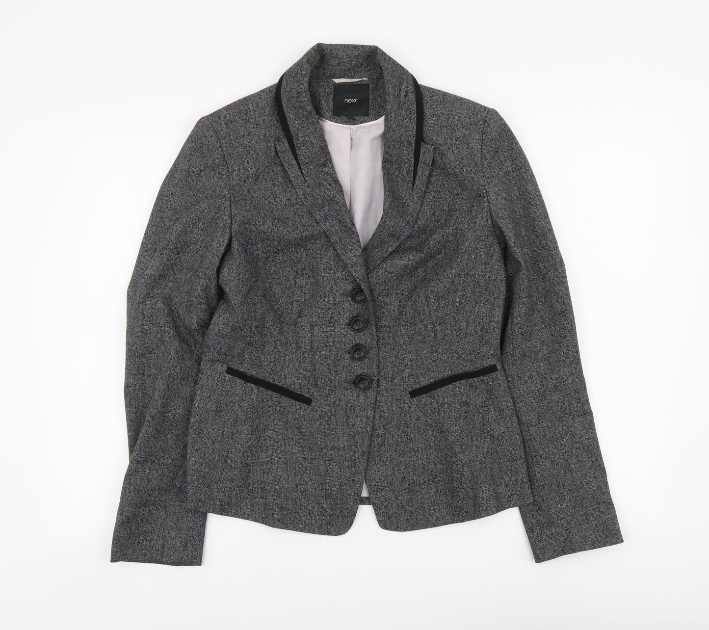 NEXT Womens Grey Polyester Jacket Suit Jacket Size 10
